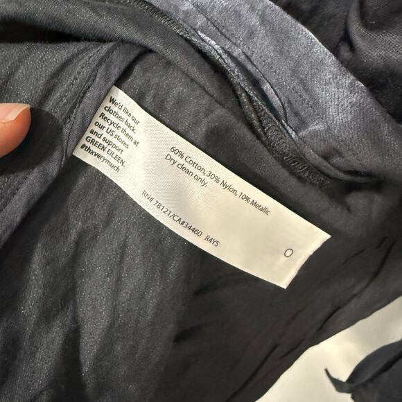 Eileen Fisher Women's Jacket Metallic Tunic Length Button Front Dark Grey Medium - Picture 4 of 8